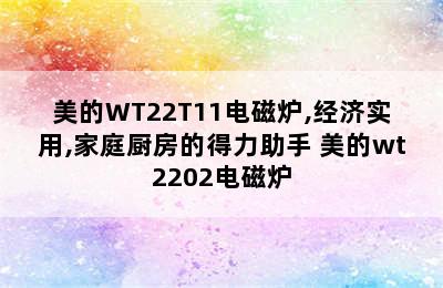 美的WT22T11电磁炉,经济实用,家庭厨房的得力助手 美的wt2202电磁炉